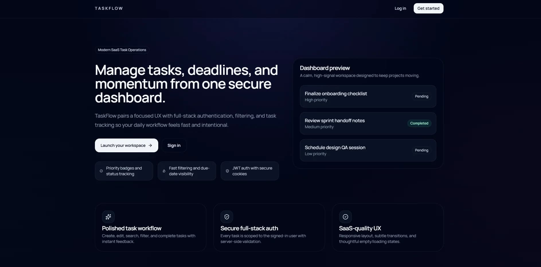 TaskFlow project screenshot